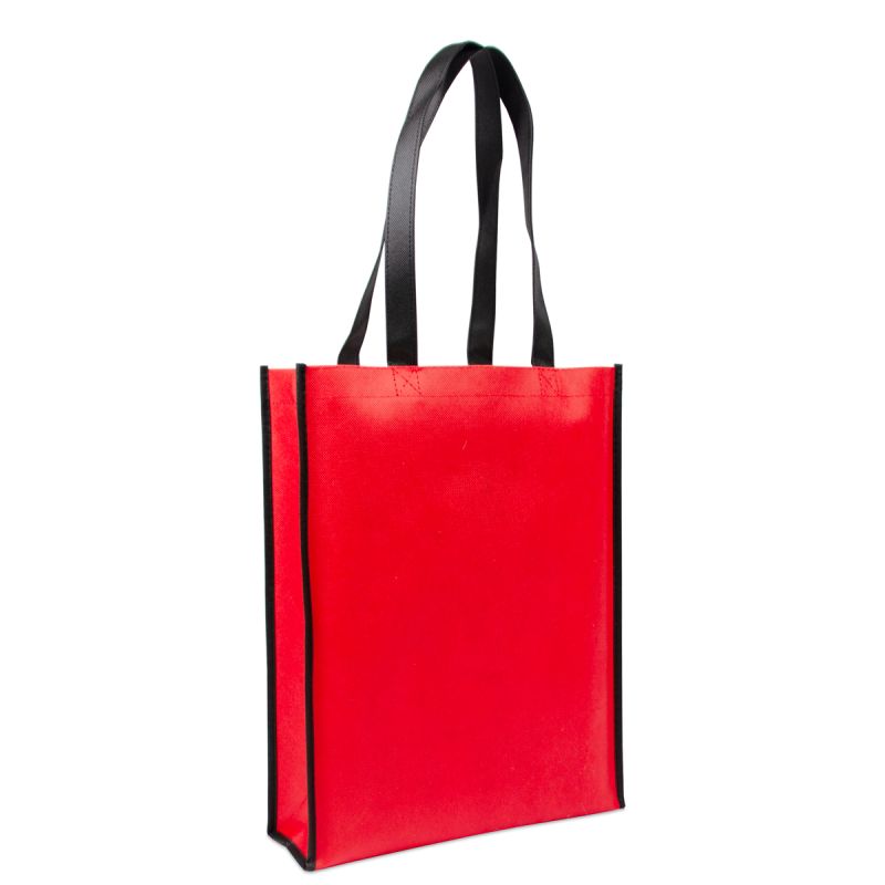 Non-woven shoppers - Red/black duotone